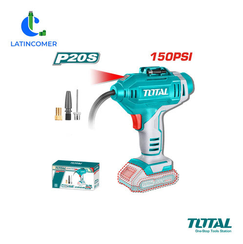 Compresor De Aire Para Automóviles Inalámbrico - Total Azul Petróleo Monofásica
