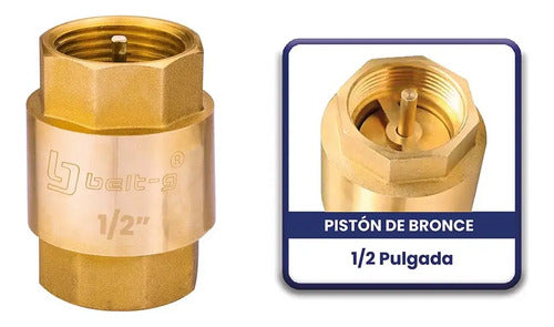 Valvula Check 1/2 ... Piston De Bronce Belt-g