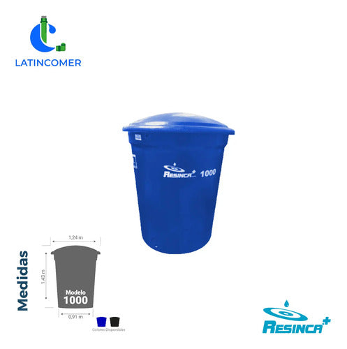 Super Tanque Cónico Reforzado 1000l Azul