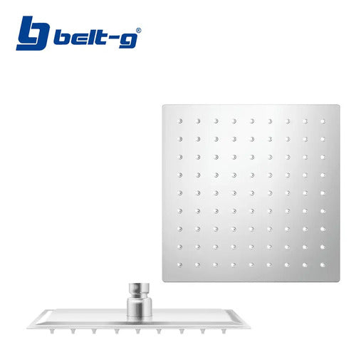 Regadera Anticalcarea 8 Ultra Plana Cuadrada. Gri-0242 Blanco Cromado
