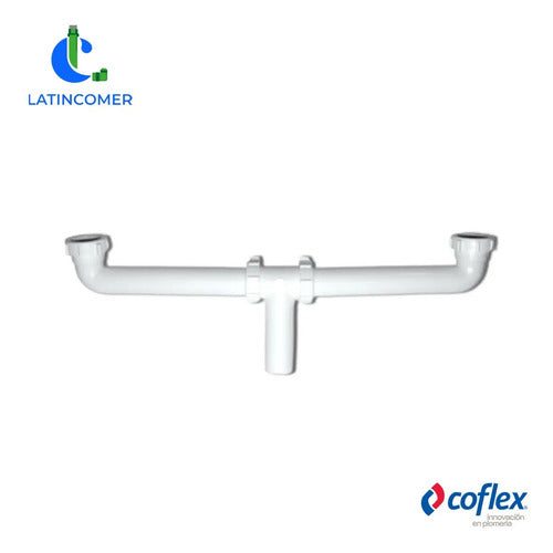 Colector Doble P/fregadero Con Rosca Plateado