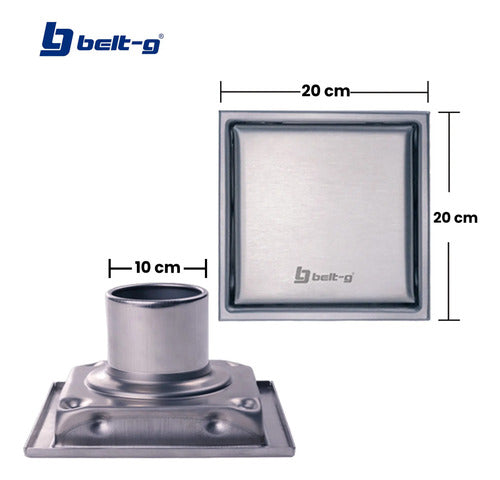 Rejilla Acero Inox Doble Face 20cm Tubo 4 Cuadrada Belt-g