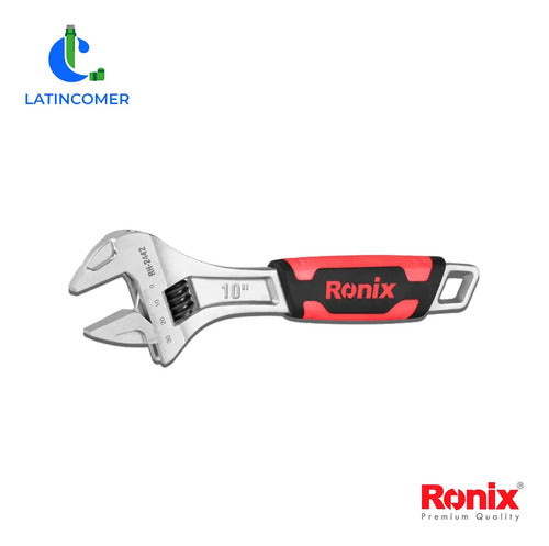 Llave Ajustable Con Mango De Tpr De 10 Pulgadas Ronix Plateado