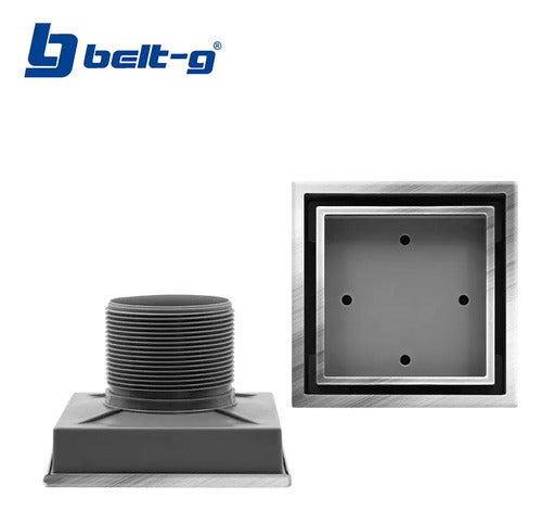 Rejilla Acero Plast. Doble Face 10cm Cuadrada. Gri-0719