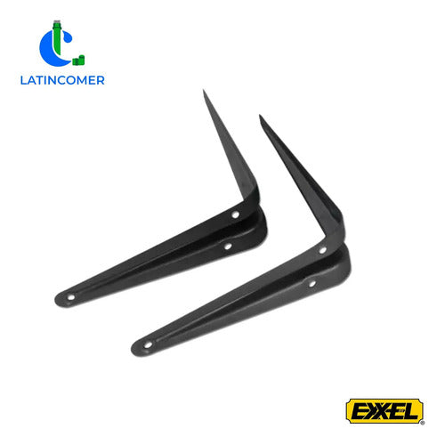 Exxel Estante Negro 10x12 Pulgadas Pie Amigos 2 Pzas