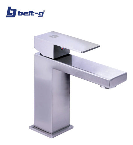 Grifo Lavamanos Monomando Square Brushed. Gri-1521 Plateado Cromado