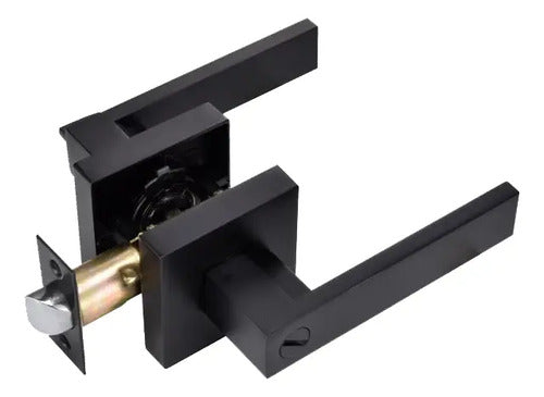Cerradura De Palanca Negro Mate Baño Bari Negro