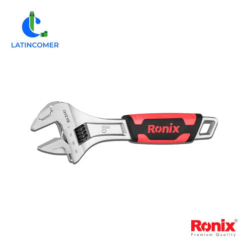Llave Ajustable Con Mango De Tpr De 8 Pulgadas Ronix Plateado