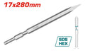 Cincel Hexagonal Sds 17x280mm Puntiagudo - Total Gris