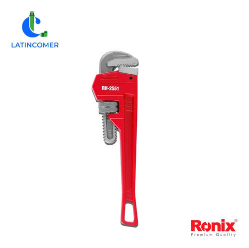 Llave De Tubo Inglesa De 10 Pulgadas Ronix Rh-2551 Ajustable Rojo