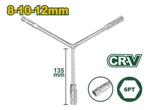 Llave Tipo Y 8mm-10mm-2mm Jadever Gris