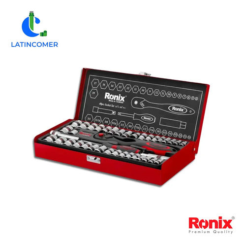 Juego De Dados Milimétricos Rachet 3/8 Ronix Set. 40 Piezas