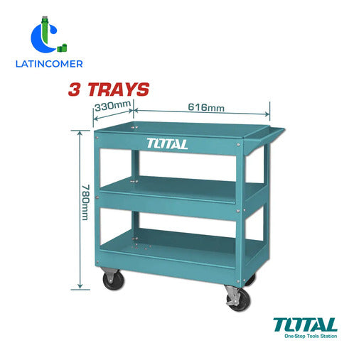 Carro Organizador De Herramientas Con Rueda - Total Turquesa