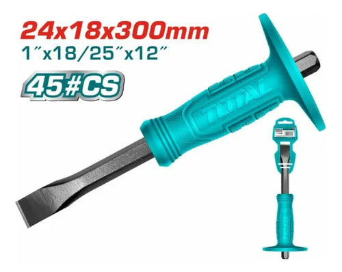 Cincel Acero Carbon 300mm (cabeza 24mm,. Mango 18mm) Total