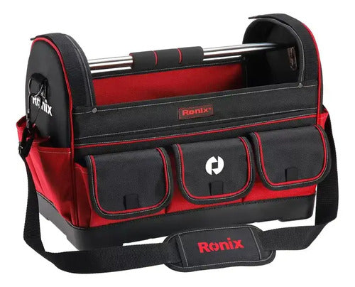 Bolsa De Herramientas Con 15 Compartimentos De 17 Ronix Rojo/negro
