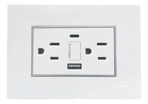 Toma Doble+puertos Usb Y Tipo C Blanco