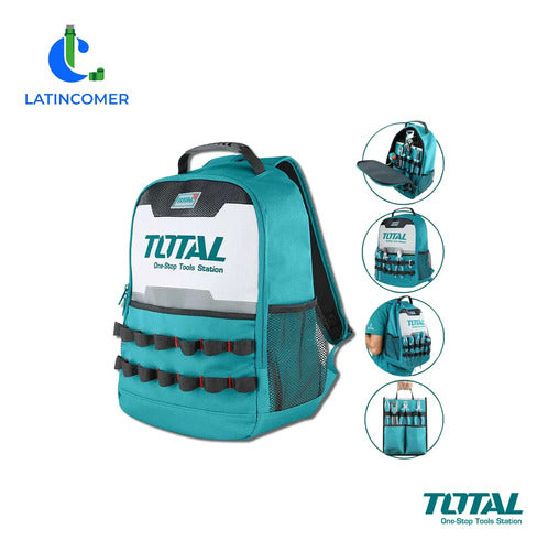 Morral De Herramientas 18 X13.6 X6.8 - Total Azul Petróleo Rayas