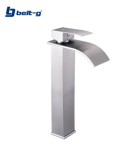 Grifo Lavamanos Monomando Duck (alto) Brushed - Gri-1496 Plateado Brillante