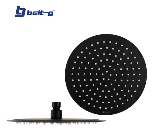 Regadera Anticalcarea 10 Ultra Plana Redonda Black Negro Mate