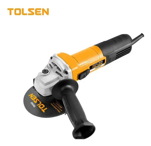 Amoladora Angular De 6,5 A Marca Tolsen Amarillo 60hz