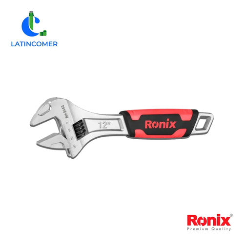 Llave Ajustable Con Mango De Tpr De 12 Pulgadas Ronix Plateado