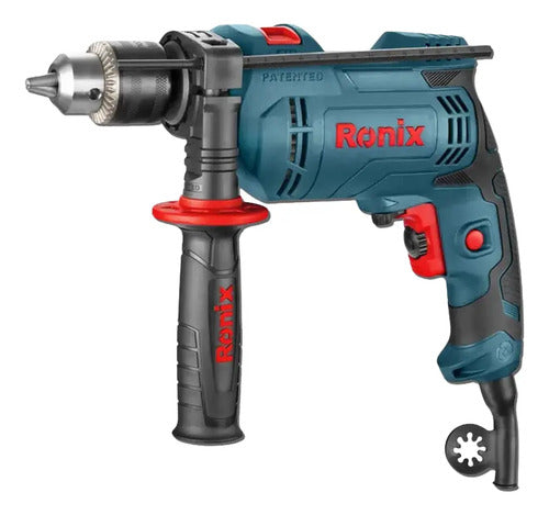 Taladro Percutor 800w 1/2 Ronix De Impacto Reversible 13mm Azul Petróleo 50/60hz
