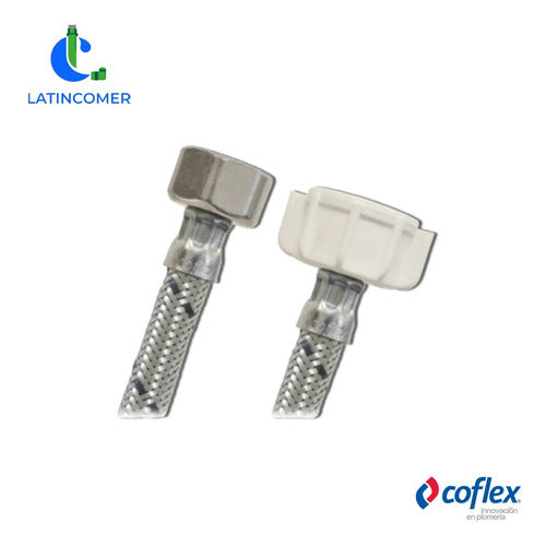 Canilla Acero 1/2 X 7/8 Wc 40cm Met/plas Plateado
