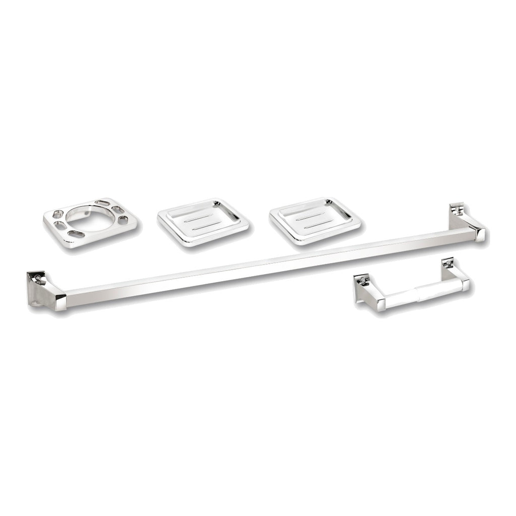 Belt-G Accesorio para baño 5 piezas plástico cromado GRI-0046
