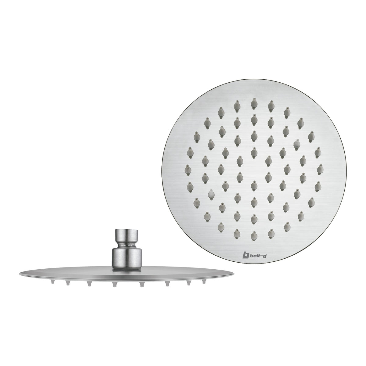 Belt-G Regadera anticalcárea 8 ultraplana redonda brushed GRI-0275