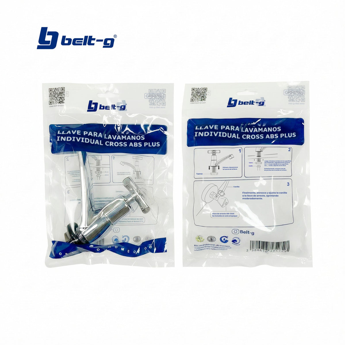 Belt-G Llave lavamanos individual cross ABS plus GRI-0760