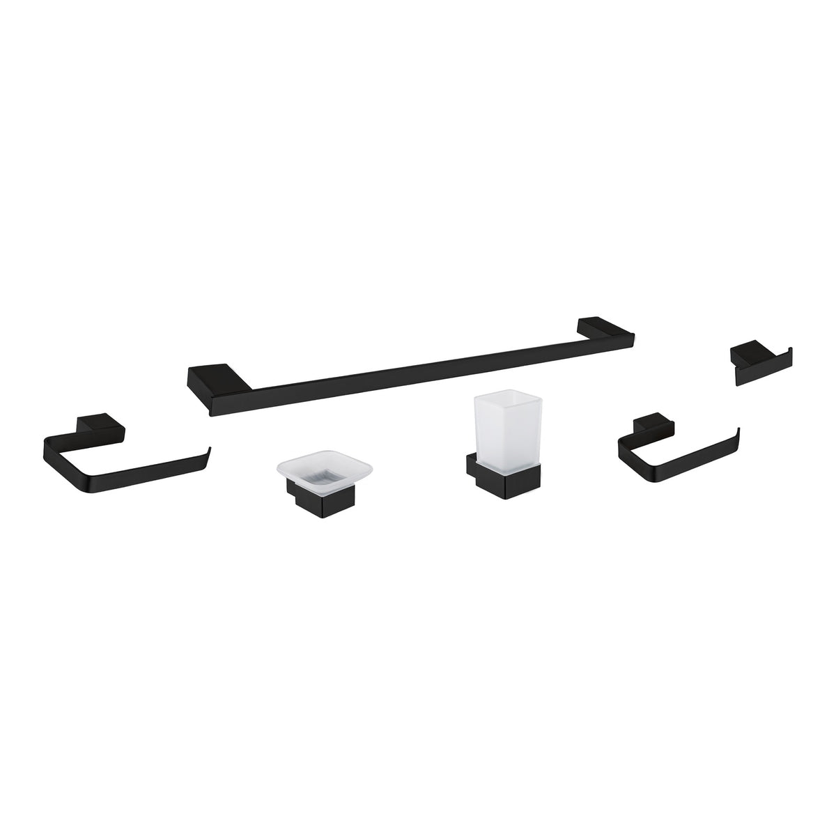 Belt-G Accesorio para baño 6 piezas modelo 202 black GRI-1275