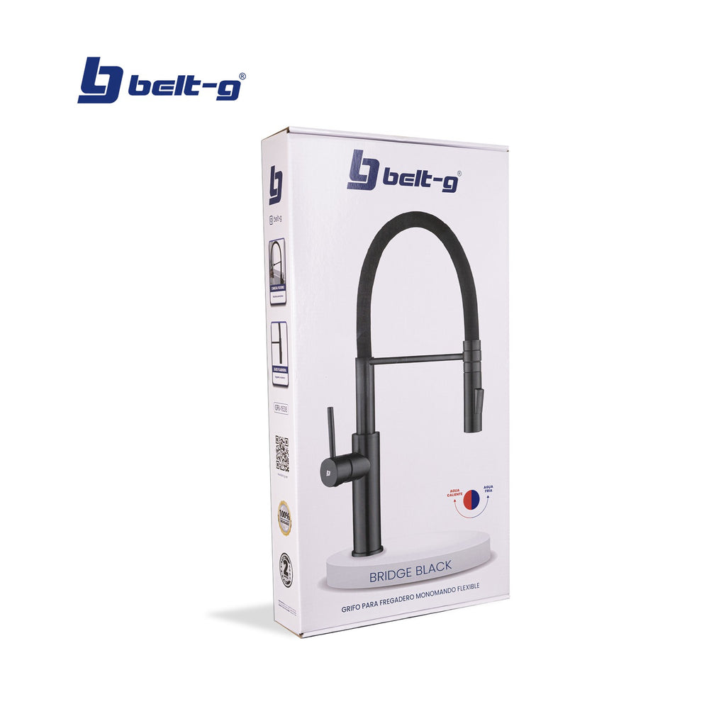 Belt-G Grifo fregadero monomando bridge flexible black GRI-1638
