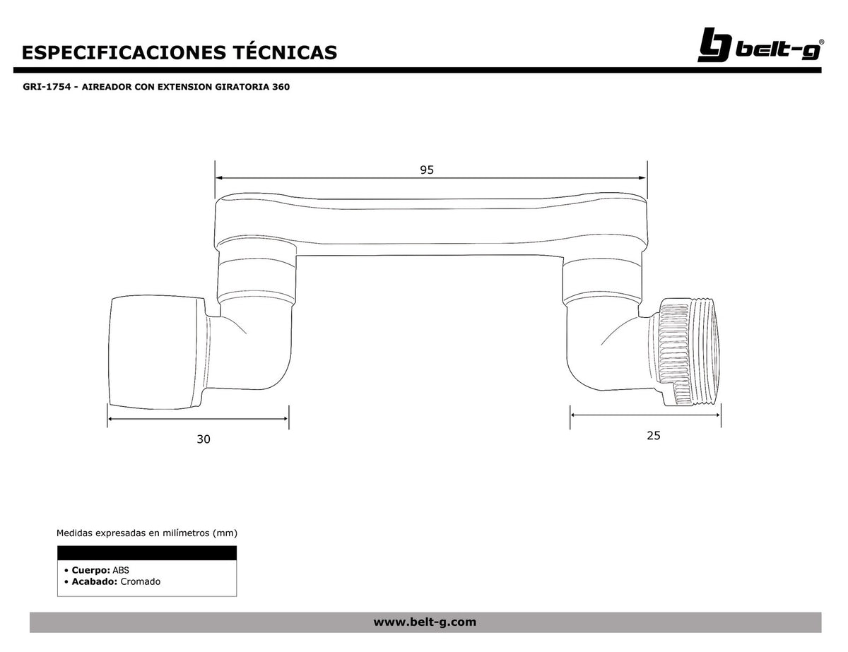 Belt-G Aireador con extensión giratoria 360 GRI-1754
