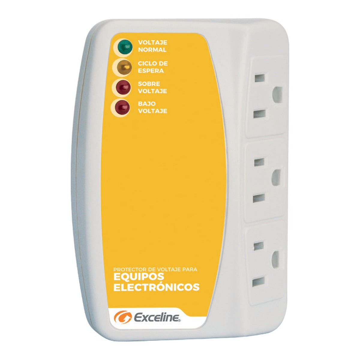 Exceline Protector para equipos electrónicos 3 tomas 120 VAC