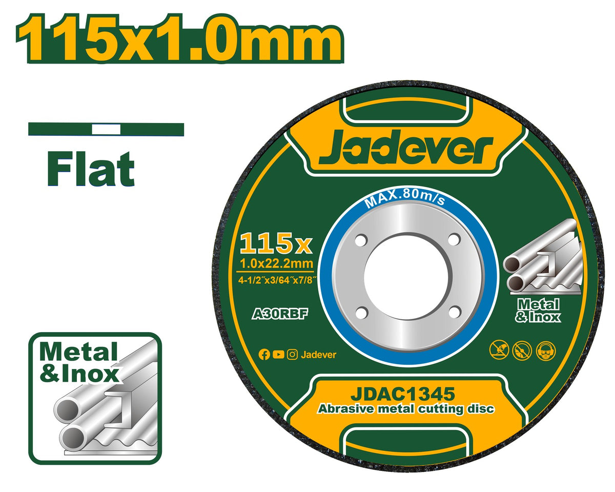 Jadever Disco de corte de metal 4 1/2x3/64x7/8 JDAC1345