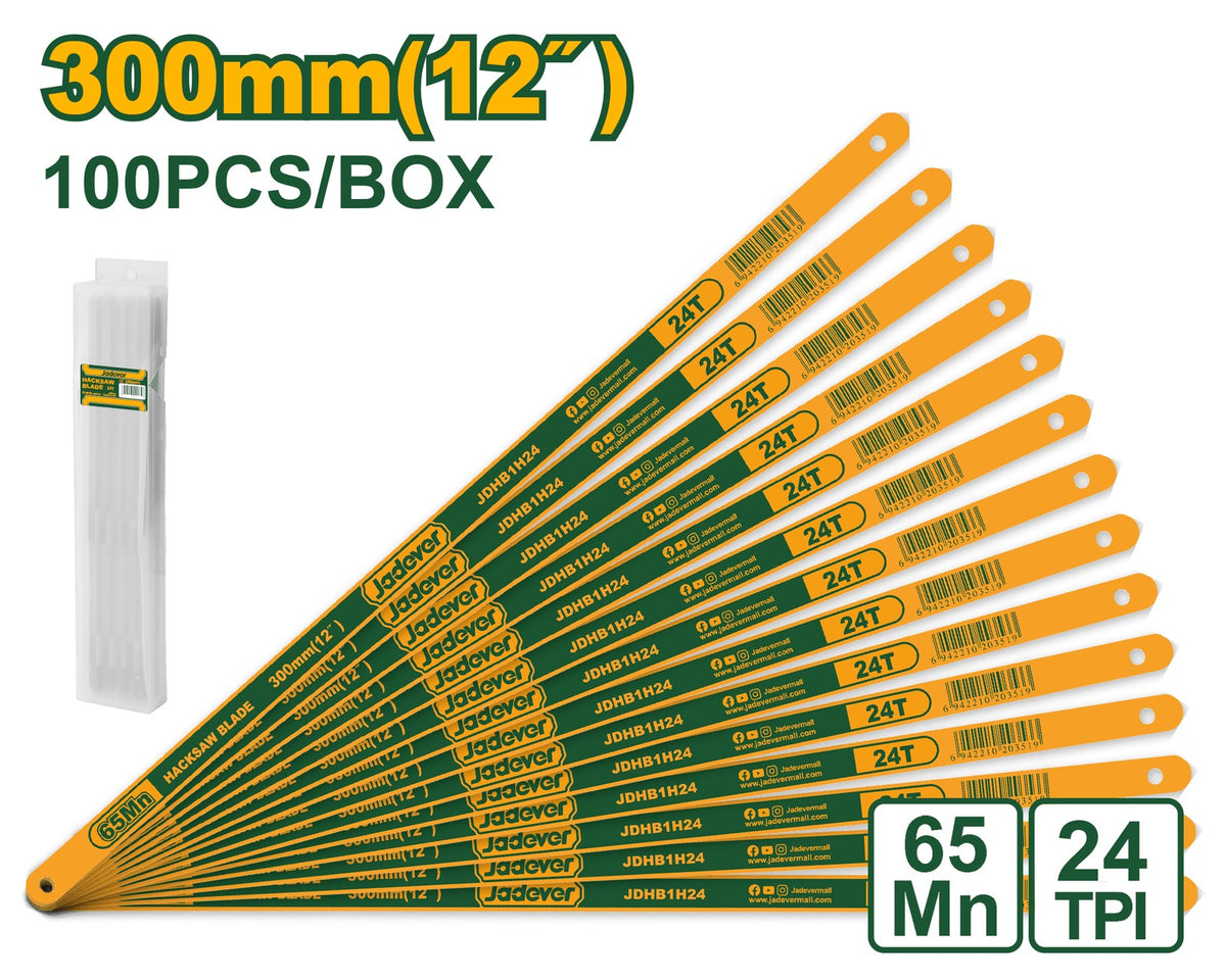 Jadever Hoja para segueta 12 / 300 mm 24 TPI JDHB1H24