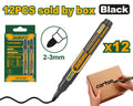 Jadever Marcador permanente negro 2-3 mm 12 piezas JDJM1501