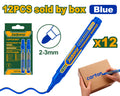 Jadever Marcador permanente azul 2-3 mm 12 piezas JDJM1502