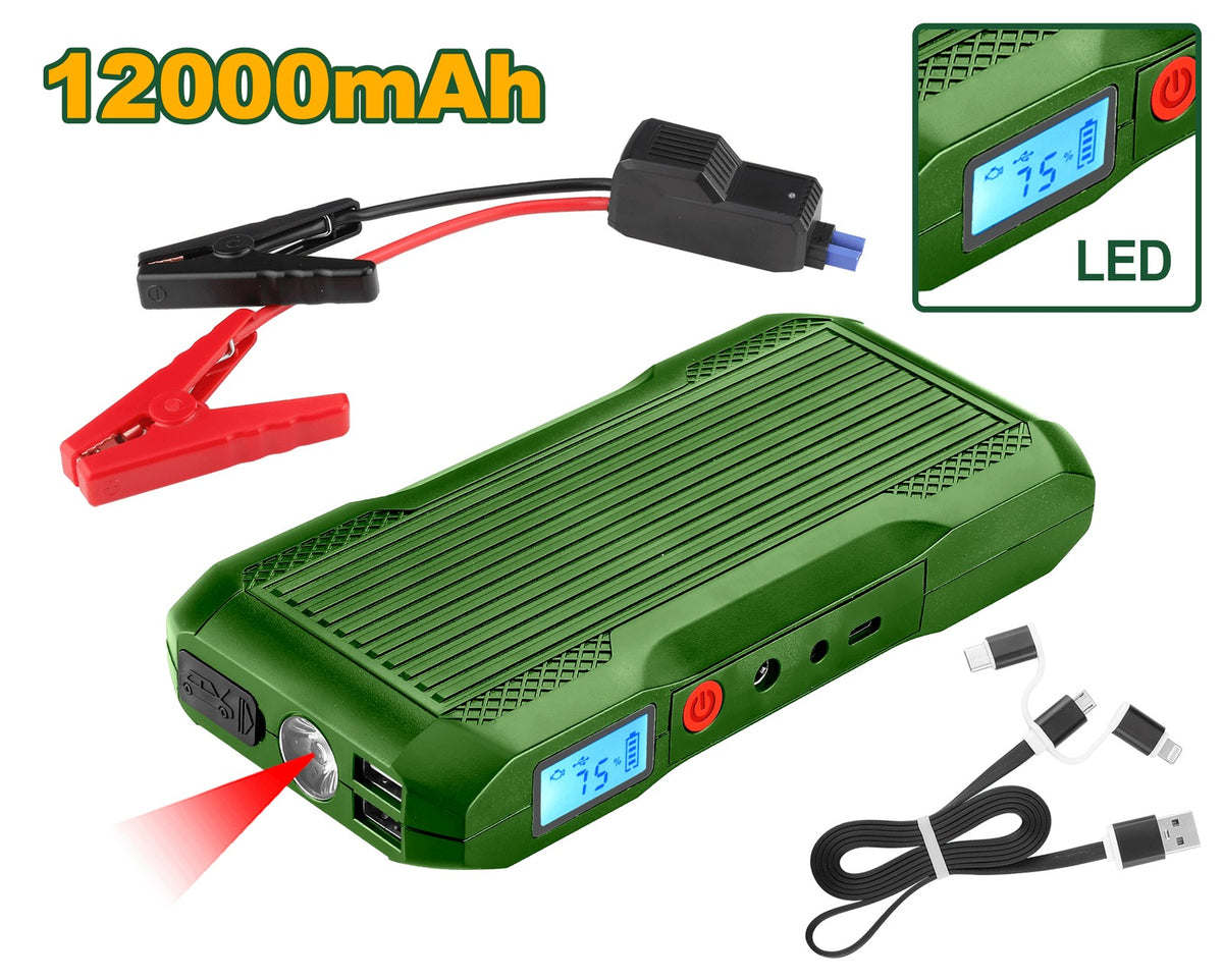 Jadever Arrancador inalámbrico 12 V 12000 mAh JDLY1512