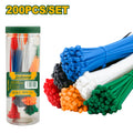 Jadever Tirrap de nylon colores surtidos 25x100 mm 200 piezas JDTE85521