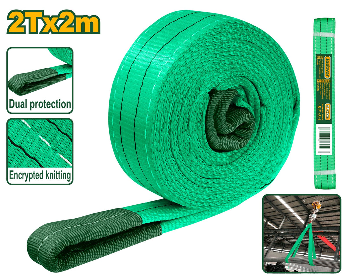Jadever Cinta de sujeción carga 2 ton 2 m 50 mm JDWG1322