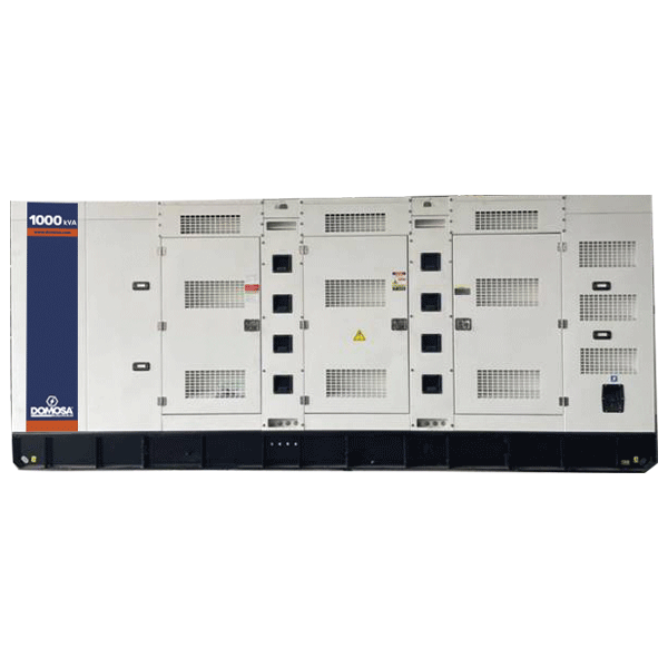 Planta eléctrica Domosa 1000 kVA trifásica insonora, motor Baudouin