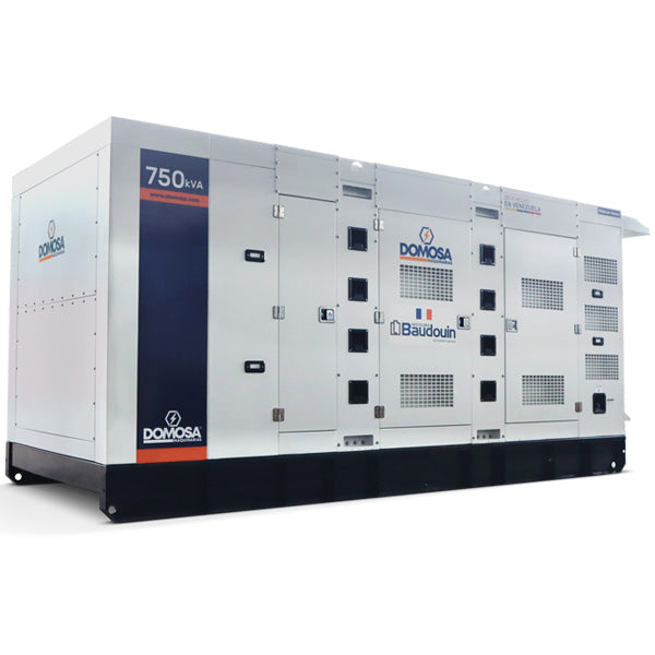 Planta eléctrica Domosa 750 kVA trifásica insonora, motor Baudouin