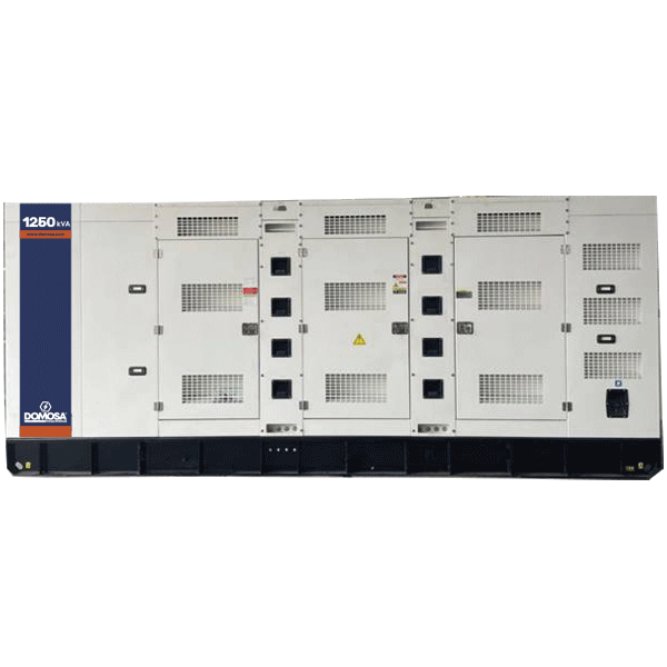 Planta eléctrica Domosa 1250 kVA trifásica insonora, motor Baudouin