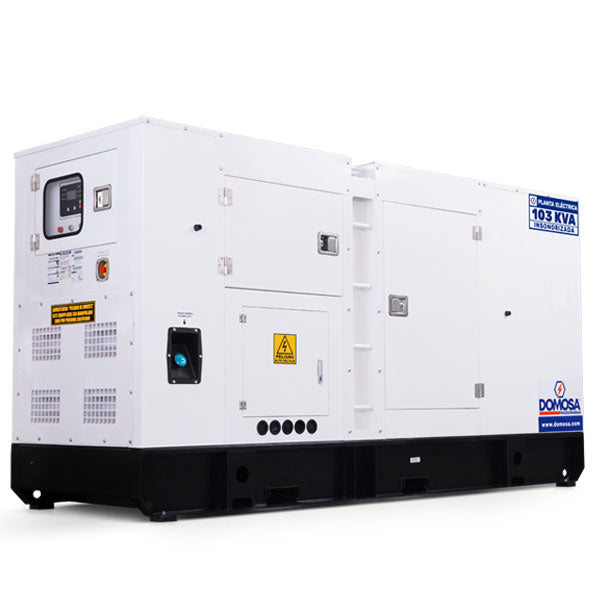 Planta eléctrica Domosa 103 kVA monofásica insonora, motor Baudouin