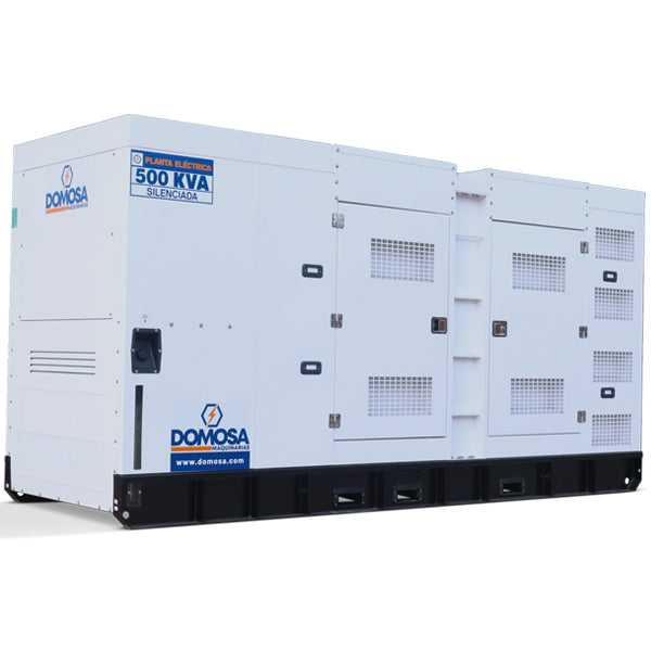 Planta eléctrica Domosa 500 kVA trifásica insonora, motor Cummins