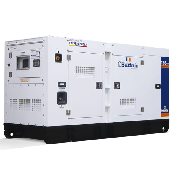 Planta eléctrica Domosa 125 kVA trifásica insonora, motor Baudouin
