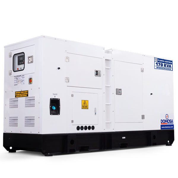 Planta eléctrica Domosa 170 kVA trifásica insonora, motor Baudouin