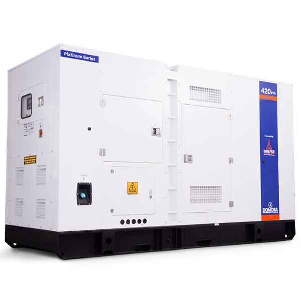 Planta eléctrica Domosa 420 kVA trifásica insonora, motor Deutz