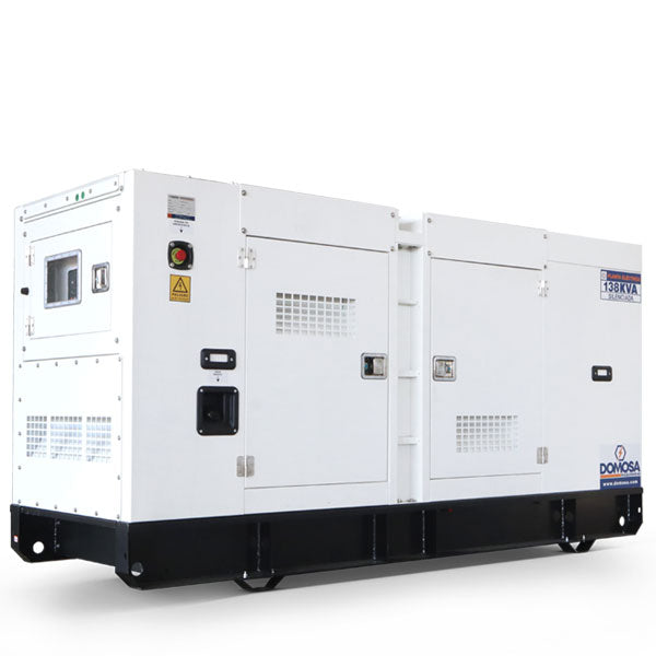 Planta eléctrica Domosa 138 kVA trifásica insonora, motor Baudouin